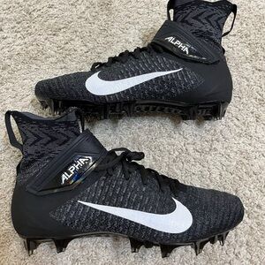 Nike Alpha Menace Elite 2 Flyknit Football Cleats Black White AO3374-001